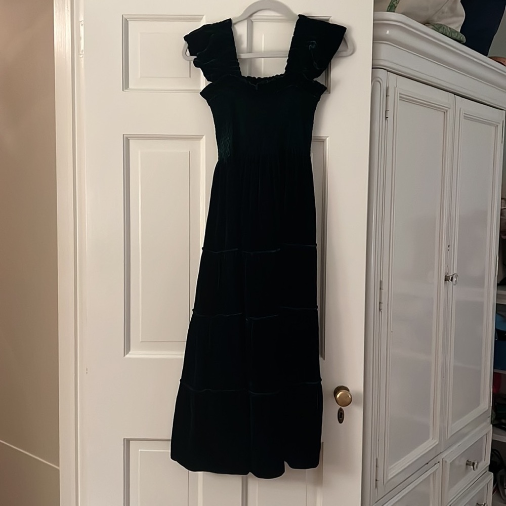 Hill House Home Velvet Green Nap Dress Size XS